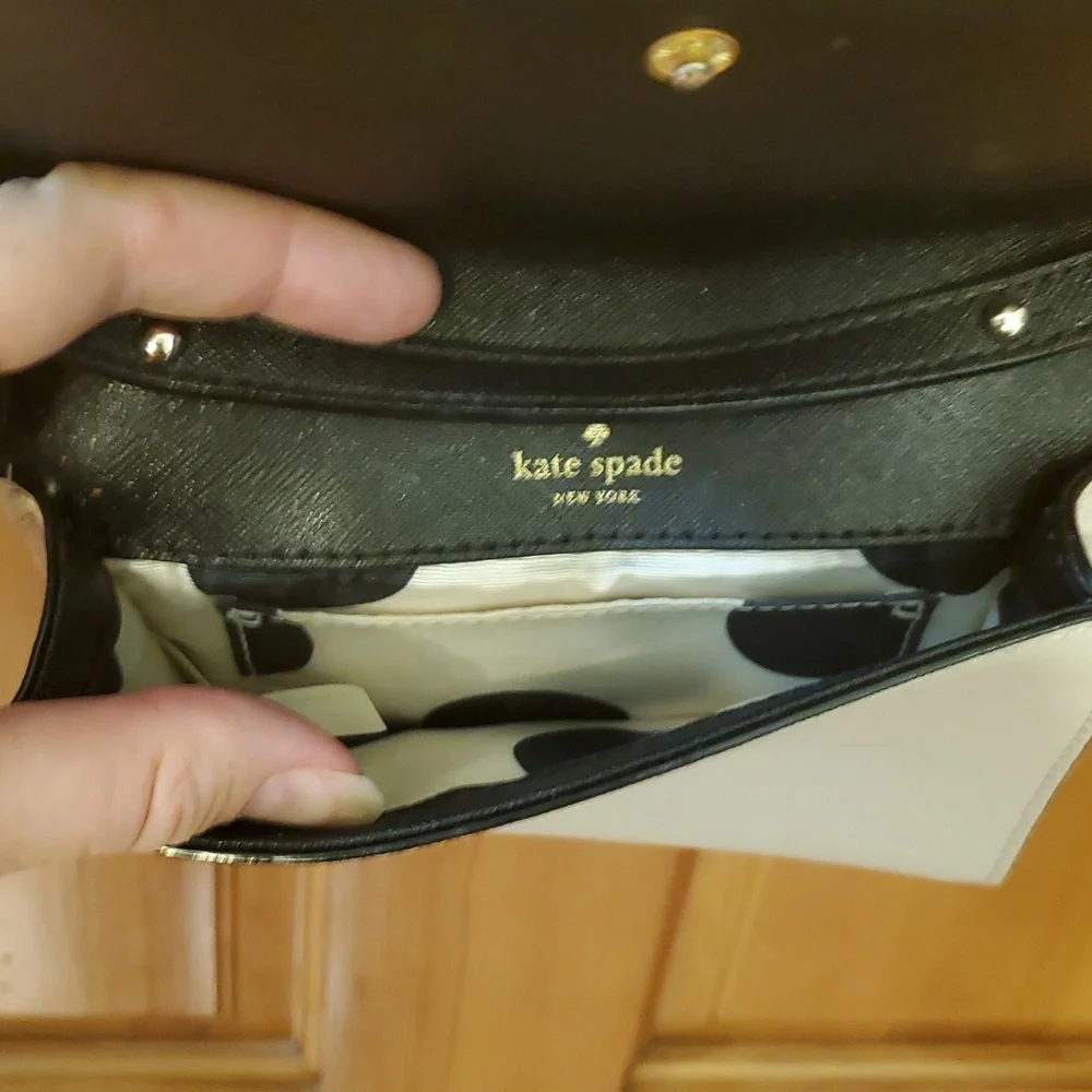 Kate Spade New York Saffiano Black‎ and Cream Crossbody Bag